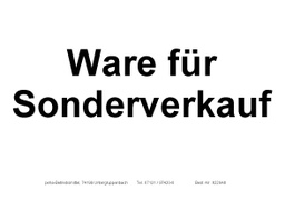 [622V-A628] Hinweis-Etiketten Einzelblatt DIN A6 (100 Stk.) | Text: &quot;Ware für Sonderverkauf&quot; (signalrot)