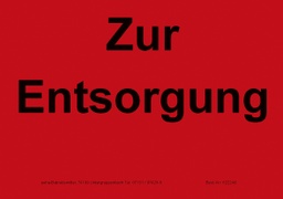 [622V-A622] Hinweis-Etiketten Einzelblatt DIN A6 (100 Stk.) | Text: &quot;Zur Entsorgung&quot; (rot)