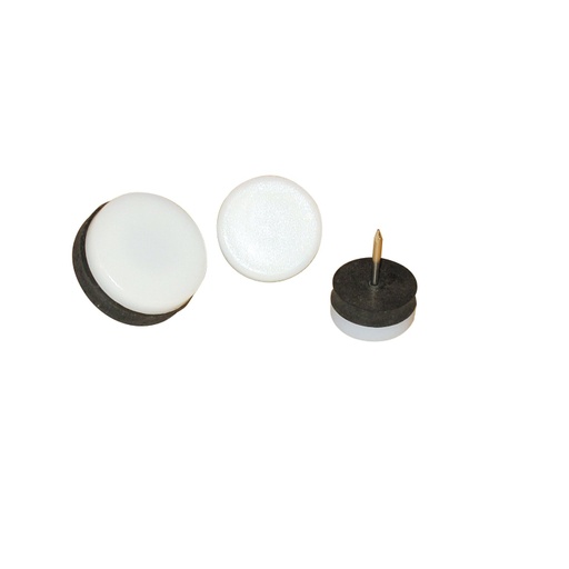 [28337V-N25-P16] Kunststoffgleiter m. Puffer zum Nageln (16 Stk.) | Ø 25 mm