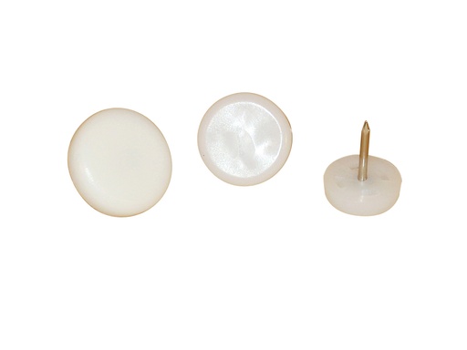 [2835V-N25-P16] Kunststoffgleiter z. Nageln | weiß (16 Stk.) | Ø 25 mm