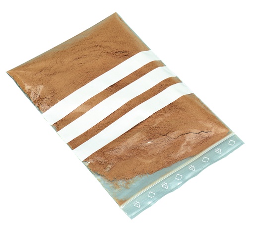 [78V-G0406] PE-Rillbeutel m. Beschriftungsfeld, 50my (100 St.) | 40 x 60 mm