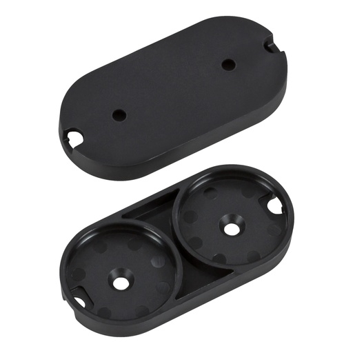 [6060-SC30] QuickClick Basisteil 'Oval' z. Schrauben, | schwarz | 32 x 62 mm | (20 Stk.)