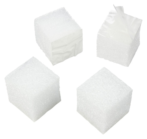 [97V-G5050P50] Schaumstoffpads leicht haftend, weiß | (LxBxH) 50 x 50 x 50 mm (50 Stk.)