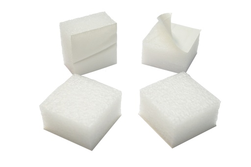 [97V-G5025] Schaumstoffpads leicht haftend, weiß | (LxBxH) 50 x 50 x 25 mm (1000 Stk.)