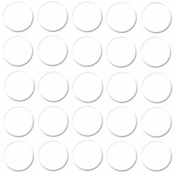 [250318V-D14] Selbstklebende Abdeckkappen f. Möbel - Ø 14 mm | Dekor: &quot;Weiß-kalt&quot; (25 Stk.)