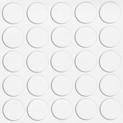 [250321V-D14] Selbstklebende Abdeckkappen f. Möbel - Ø 14 mm | Dekor: "Weiß-glanz" (25 Stk.)