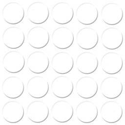 [250322V-D14] Selbstklebende Abdeckkappen f. Möbel - Ø 14 mm | Dekor: &quot;Kristallweiß&quot; (25 Stk.)