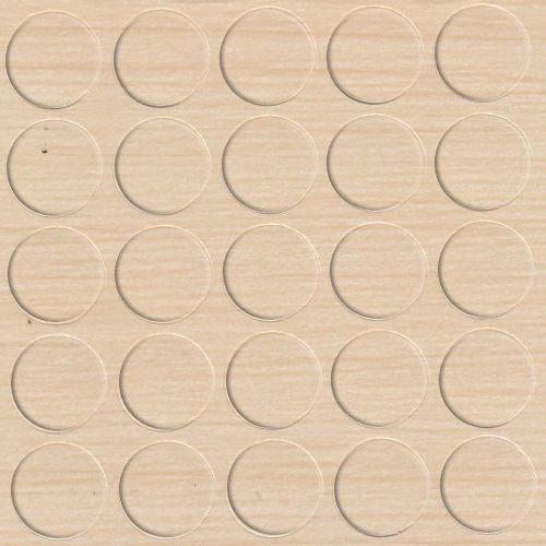 [250330V-D14] Selbstklebende Abdeckkappen f. Möbel - Ø 14 mm | Dekor: "Birke Mainau" (25 Stk.)