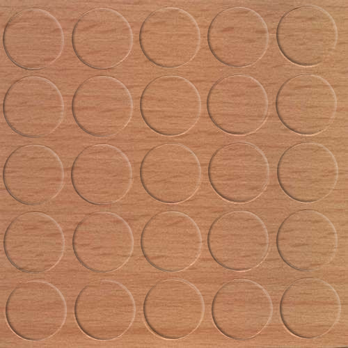 [250340V-D14] Selbstklebende Abdeckkappen f. Möbel - Ø 14 mm | Dekor: "Buche Ellmau / Samerberg" (25 Stk.)