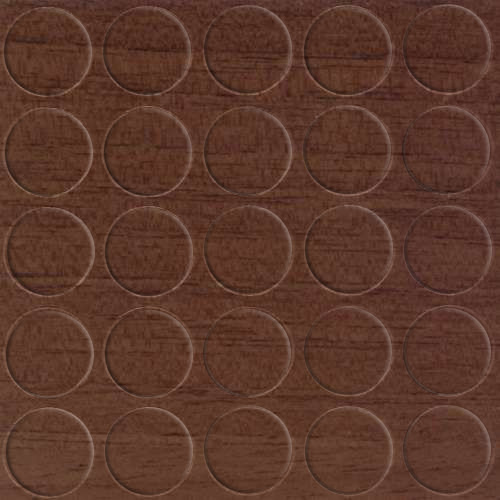 [250350V-D14] Selbstklebende Abdeckkappen f. Möbel - Ø 14 mm | Dekor: "Nussbaum Ecco" (25 Stk.)