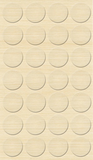 [250330V-D20] Selbstklebende Abdeckkappen f. Möbel - Ø 20 mm | Dekor: "Birke Mainau" (28 Stk.)
