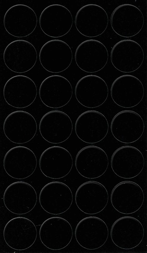 [250327V-D20] Selbstklebende Abdeckkappen f. Möbel - Ø 20 mm | Dekor: "Schwarz-Lamm" (28 Stk.)