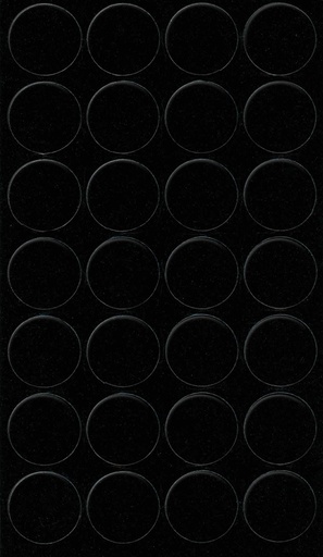 [250325V-D20] Selbstklebende Abdeckkappen f. Möbel - Ø 20 mm | Dekor: "Schwarz-glatt" (28 Stk.)