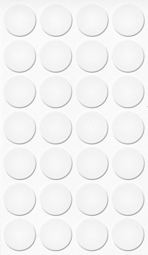 [250323V-D20] Selbstklebende Abdeckkappen f. Möbel - Ø 20 mm | Dekor: "Alaska Weiß" (28 Stk.)