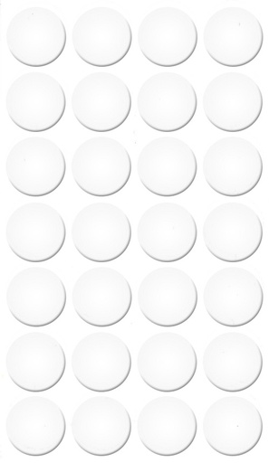 [250321V-D20] Selbstklebende Abdeckkappen f. Möbel - Ø 20 mm | Dekor: "Weiß-glanz" (28 Stk.)