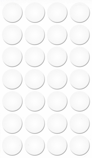 [250318V-D20] Selbstklebende Abdeckkappen f. Möbel - Ø 20 mm | Dekor: "Weiß-kalt" (28 Stk.)