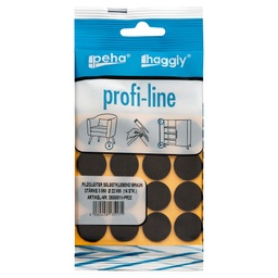 [2930001V-PR22] peha profi-line Filzgleiter selbstklebend, 3.0 mm Ø 22 mm | braun (16 Stk.)