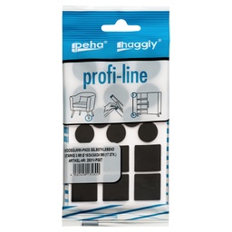 [2931V-PSET] peha profi-line Moosgummi-Pads selbstkl. 3.0 mm versch. Größen | schwarz (17 Stk.)
