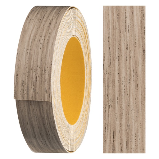 [26180375V-L5] Melaminkanten-Band selbstklebend, (L) 5m | (B) 18 mm | Dekor: Eiche grau