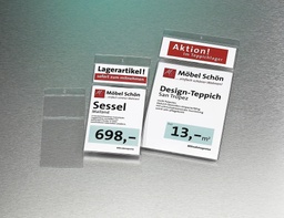 [G25231] Preisschild-Schutzhüllen DIN A6 + 36mm - kleines Fach oben