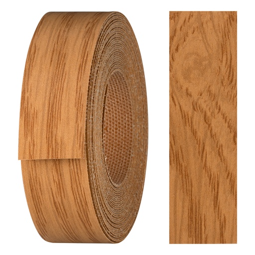 [24210003V-L5] Melaminkantenumleimer m. Schmelzkleber, (L) 5 m | (B) 21 mm | Dekor: Eiche hell