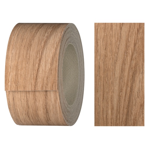 [24400290V-L5] Melaminkantenumleimer m. Schmelzkleber, (L) 5 m | (B) 40 mm | Dekor: Eiche geoelt